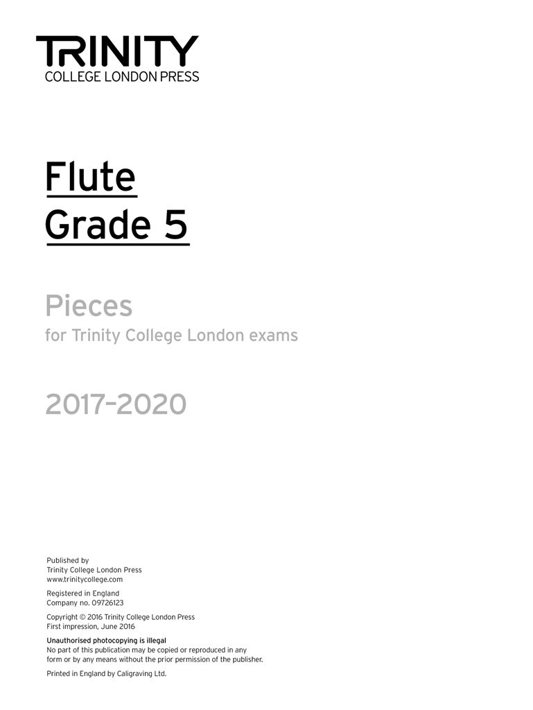 Flute Exam Pieces Grade 5, 2017-2020 (part only)